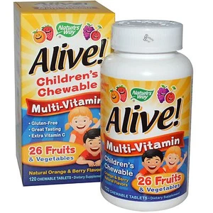 Alive! Children's Multi-Vitamin -120 Chewable Orange / Berry Tabs - Nature's Way - Picture 1 of 1