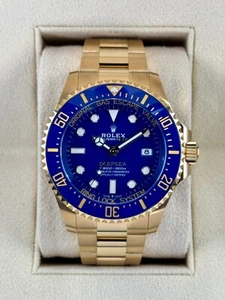 New 2025 Rolex Deepsea 44mm 136668LB Yellow Gold Blue Dial - Picture 1 of 10