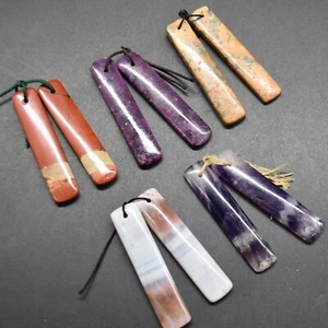 Rectangular Drop Earring / Beads - 4.8cm x 1cm - 1 pair, for Jewellery Making - Picture 1 of 11