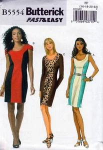 Butterick Sewing Pattern 5554 Dress Paneled Misses Size 16-22 - Bild 1 von 3