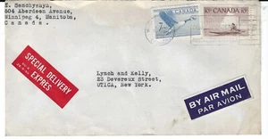 Canada - Scott's #320 and 351 on Winnipeg, Man. special delivery 1950 cover - Picture 1 of 1