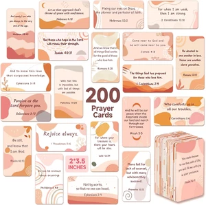 200 Boho Prayer Cards, Scripture Cards with Bible Verses Christian Encouragement - Picture 1 of 12