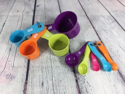 Measuring Cups and Spoons Set Hard Plastic Colorful / Kitchen Tools Utensils - Image 1 of 4