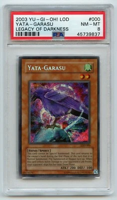 Yu-Gi-Oh! Legacy of Darkness Yata-Garasu LOD-000 Secret Rare PSA 8 NM-MT - Image 1 of 2
