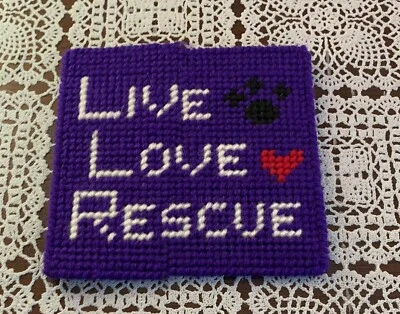 Letrero de perro a punta de aguja hecho a mano amor vivo rescate animal defensor regalo nuevo Foto 1 de 3