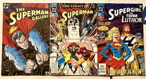 LEGACY OF SUPERMAN 1 SUPERMAN GALLERY 1 SUPERGIRL & TEAM LUTHOR 1 3 BOOKS NM 9.4 - Picture 1 of 2