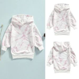 Toddler Infant Baby Girl Tie-Dye Tracksuit Hooded Sweatshirt Clothes Outfit - Picture 1 of 8