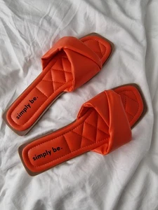 Orange Ladies Sandals Size 6 - Picture 1 of 5