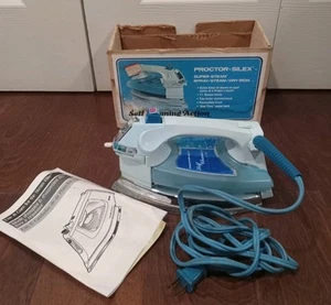 Rare Vintage Proctor Silex Retro Blue Super Steam Iron I510 LA Tested Works - Picture 1 of 13