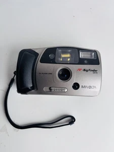 Minolta AF Big Finder Fecha 35 mm Punto de película Disparo Cámara Todo Vidrio Lente Flash - Imagen 1 de 6