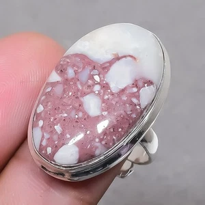 Brecciated Mookaite Oval Shape Gemstone Handmade Adjustable Jewelry Ring SR 2124 - Picture 1 of 7