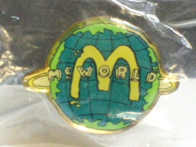 McDonald's McWorld 1990s Rare Pin World Planet Promo Employee Crew Sealed Vtg - Image 1 of 4