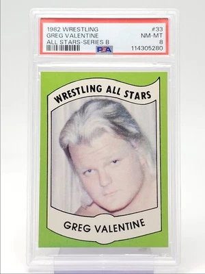Greg Valentine 1982 lucha libre all stars novato serie B #33 RC PSA 8 Q5775 Foto 1 de 2