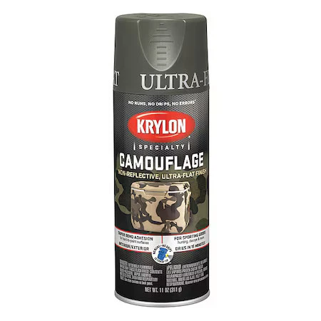 Krylon K04293777 Spray Paint, Olive, Ultra-Flat, Solvent, 11 Oz - Image 1 of 1
