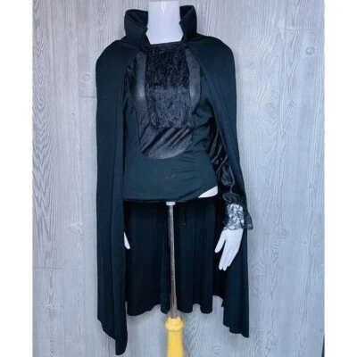 Детский черный костюм вампира размер большой кружевной черный викторианский ренессанс косплей - Изображение 1 из 4