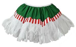 Festive Christmas Elf Candy Cane Tutu Skirt Santa's Little Helper Fancy Dress
