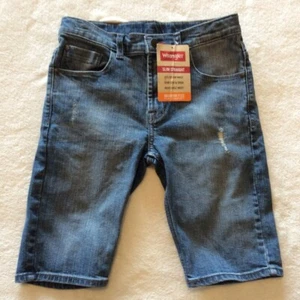 Wrangler Boys 12 Reg 27x10 Slim Straight Denim Shorts Adj Waist Max Flex Stretch - Picture 1 of 10