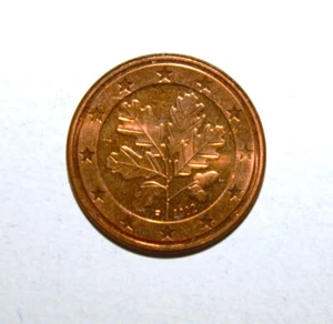 S6 - Germany 5 Euro Cents 2002-F Brilliant Uncirculated Coin - Earth Globe - Picture 1 of 2