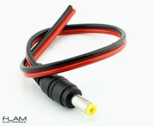 Prise DC 5,5x2,1mm male + cables / DC male plug power adapter + cables - Imagen 1 de 3