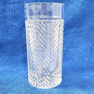 Vtg Ralph Lauren Herringbone Highball Glass Cut Crystal 14oz Barware Germany - Picture 1 of 6