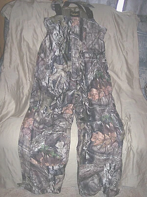 Cabelas Waterproof Bibs Mossy Oak Camo Bib Overalls Non Insulated Bibs Medium - Image 1 of 4
