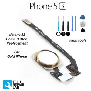 IPHONE 5s Bouton Accueil Remplacement Avec Ouverture Outils - Doré - Photo 1 sur 4