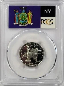 2001 - S Silver Washington Quarter - New York - PCGS PR69DCAM - Flag Series - Picture 1 of 2