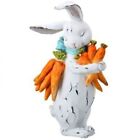 Resin Bunny Rabbit Hugging Carrots Figurine 9.5