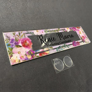 Acrylic Sign Office Door Name Plate Aesthetic Floral Decor for Desk Wall WAC16 - Picture 1 of 12