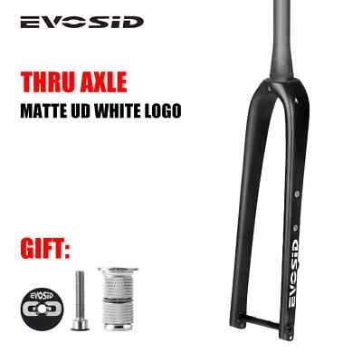 Bicicleta de carretera 700C fibra de carbono completa freno de disco eje pasante 12X100 mm V freno horquilla dura Foto 1 de 4