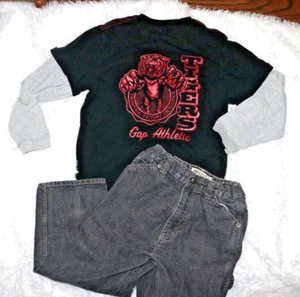 Back to School BOYS jeans & shirt Arizona Husky size 7X and size L Gap top - Picture 1 of 9
