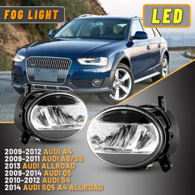 LED Fog Lights for 09-11 Audi A4 A6 Q5 S6 S6 Clear Lens Driving Lamps Pair - Image 1 of 4