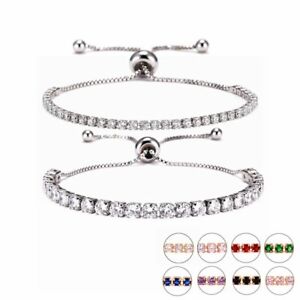 Luxury Rhinestone Cubic Zirconia Crystal Bracelet Adjustable Bridesmaid Tennis