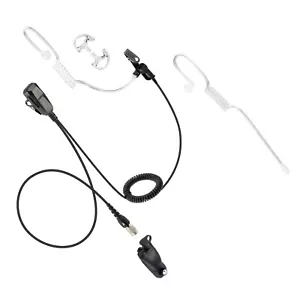 Kit de auriculares de repuesto de liberación rápida de micrófono de solapa de policía PTT Hirose apto para Motorola - Imagen 1 de 8