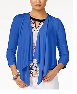 Grace Elements Women's Open Draped Cozy Sweater, Victoria Blue, Medium - Picture 1 of 4