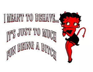 Betty Boop - I Meant to Behave - Plancha sobre transferencia 8x11 - Imagen 1 de 1