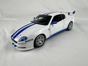 BURAGO Die Cast Maserati Trofeo 1:24 Scale White W/Blue Stripes No Box - Picture 1 of 10
