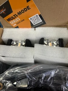 QTY 2 Auxbeam LED Strobe Light Bar 4" LED Pods 120W Amber White 6 Mode Fog Light - Picture 1 of 3