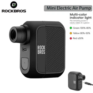 ROCKBROS Electric Bike Air Pump Portable Mini Bicycle Tire Inflator USB-C 100PSI - Picture 1 of 12