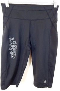 Athleta Women's Petite Knickers Black Cycling Bermuda Shorts SP EUC - Picture 1 of 6