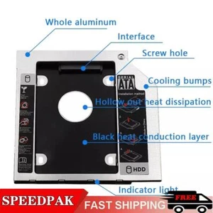 HDD Universal CD/DVD Caddy SATA to SATA Hard Drive For Laptop} Adapter I7Y2 - Afbeelding 1 van 13