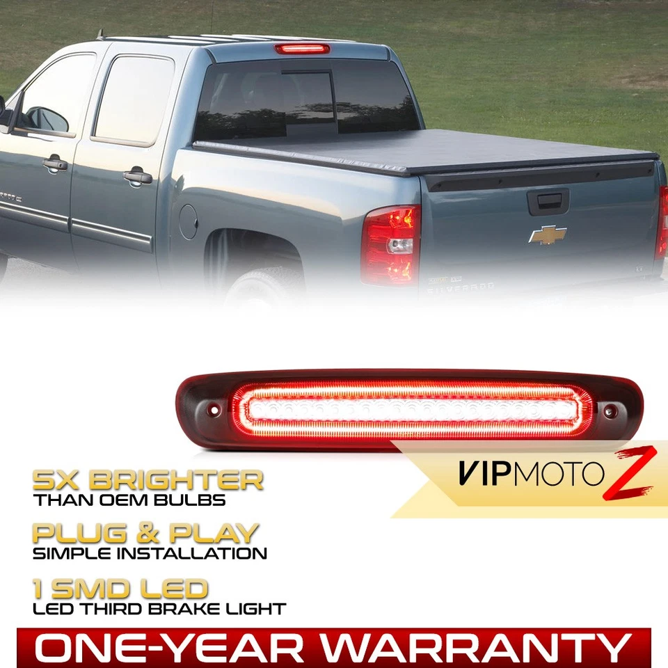 Full LED Red Clear 3rd Third Brake Light Lamp For 2007-2014 Sierra Silverado Foto 1 de 4