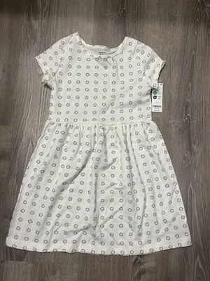 Girl's Carter 短袖白色棉质连衣裙 - 7 码 - 全新带标签 — 第 1/4 张图片