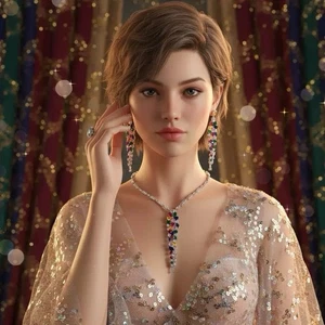 Damen Zirkonia Halskette und Ohrringe Geschenk zum Geburtstag Geschenk - Bild 1 von 4