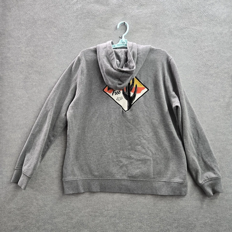 Fox Racing Women Hoodie XL Gray Wild 'n Free Logo Embroidery Cactus Sunset - Image 1 of 4