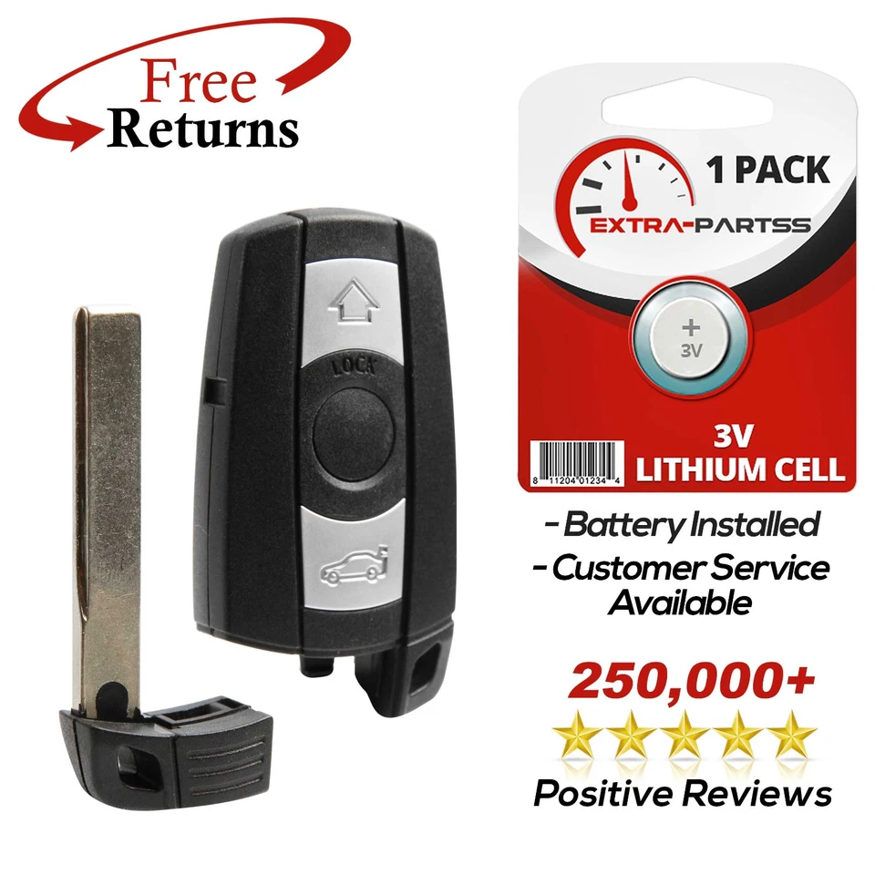 For 2005 2006 2007 2008 2009 2010 2011 BMW 1 2 3 5 6 7 Series Remote Key Fob - Image 1 of 4