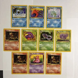 10x 1st Edition Fossil Set Lot Golduck Arbok Ekans Slowbro+WOTC Pokemon Cards NM - Picture 1 of 11