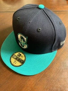 Gorra ajustada New Era Seattle Mariners 7 1/8 azul verde azulado - Imagen 1 de 3