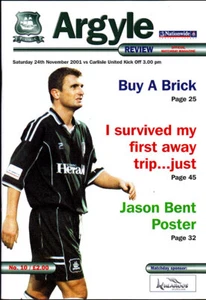2001/02 PLYMOUTH ARGYLE V CARLISLE UNITED 24-11-2001 DIVISIÓN 3 - Imagen 1 de 1