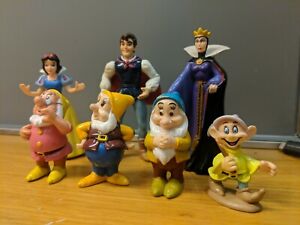 Vintage Snow White & the Seven Dwarfs Queen PVC Figure Lot Disney Cake Topper 